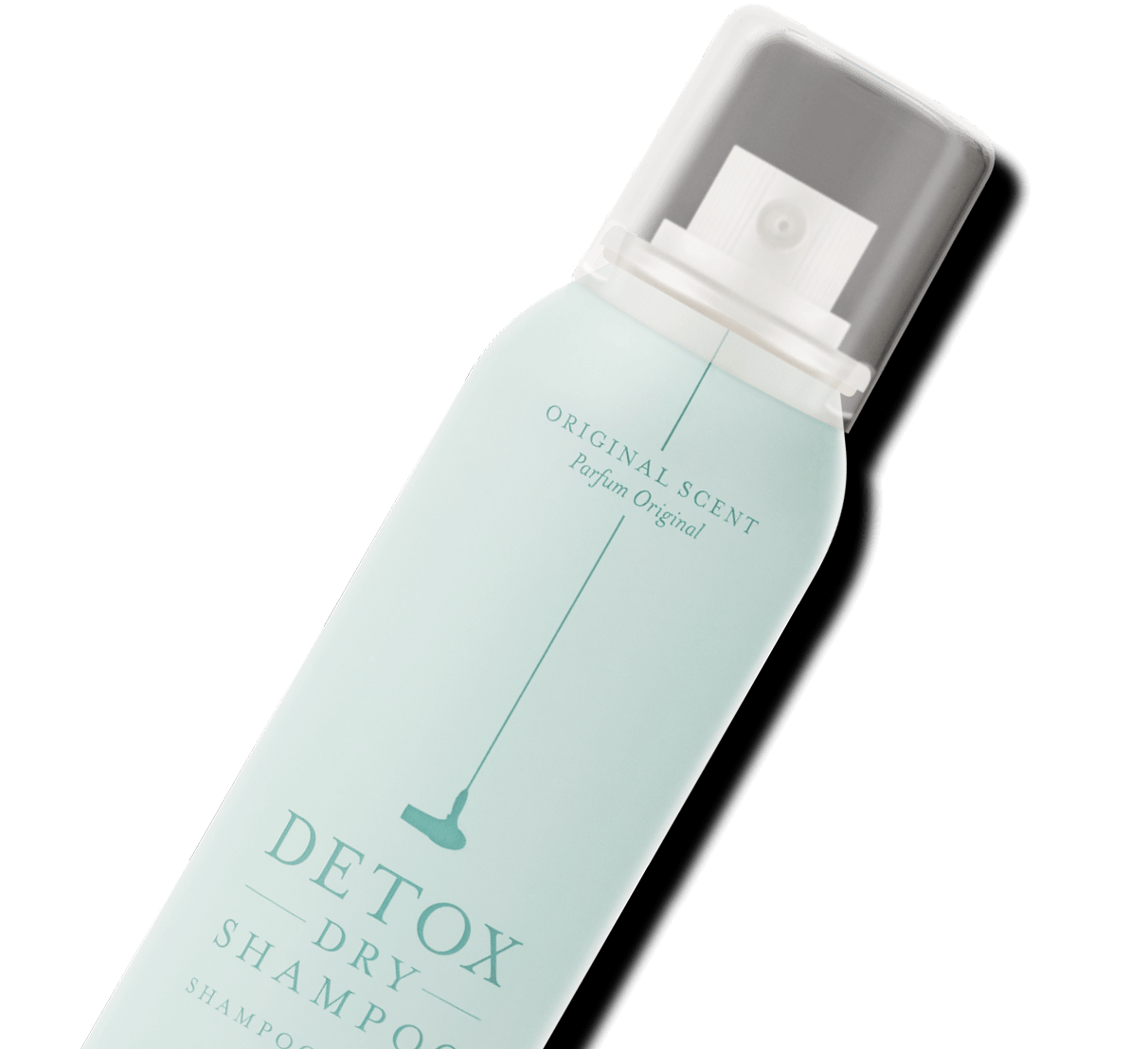  Guide to the Drybar Detox dry shampoo collection showing which formula to use throughout the week: Detox Clear for day two, Detox Silk for day three, Detox Thickening for day four, and Original Detox for maximum oil absorption on the dirtiest hair days.