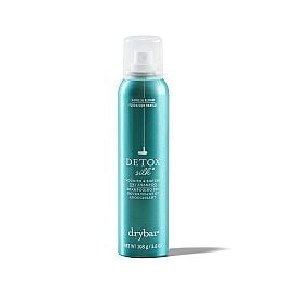 Drybar Detox Silk Nourish & Soften Dry Shampoo aerosol can in Vanilla Bloom fragrance on a white background.
